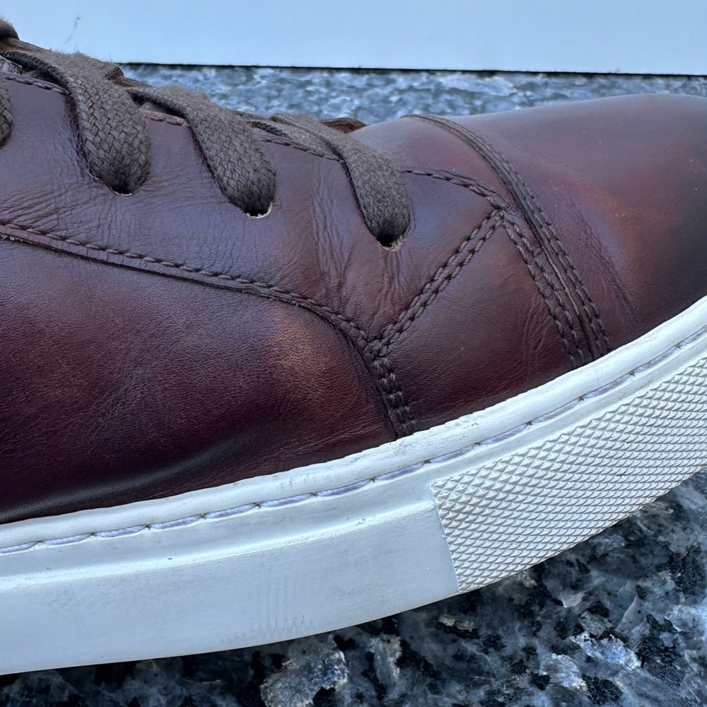 Magnanni Mid Top Red Leather Sneakers Men’s Size 13 M - Picture 7 of 12